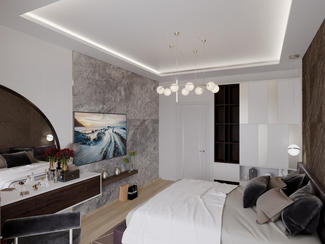 Апартаменты в Ruby Twins Residence 1+1, 55м2 спальня общий вид